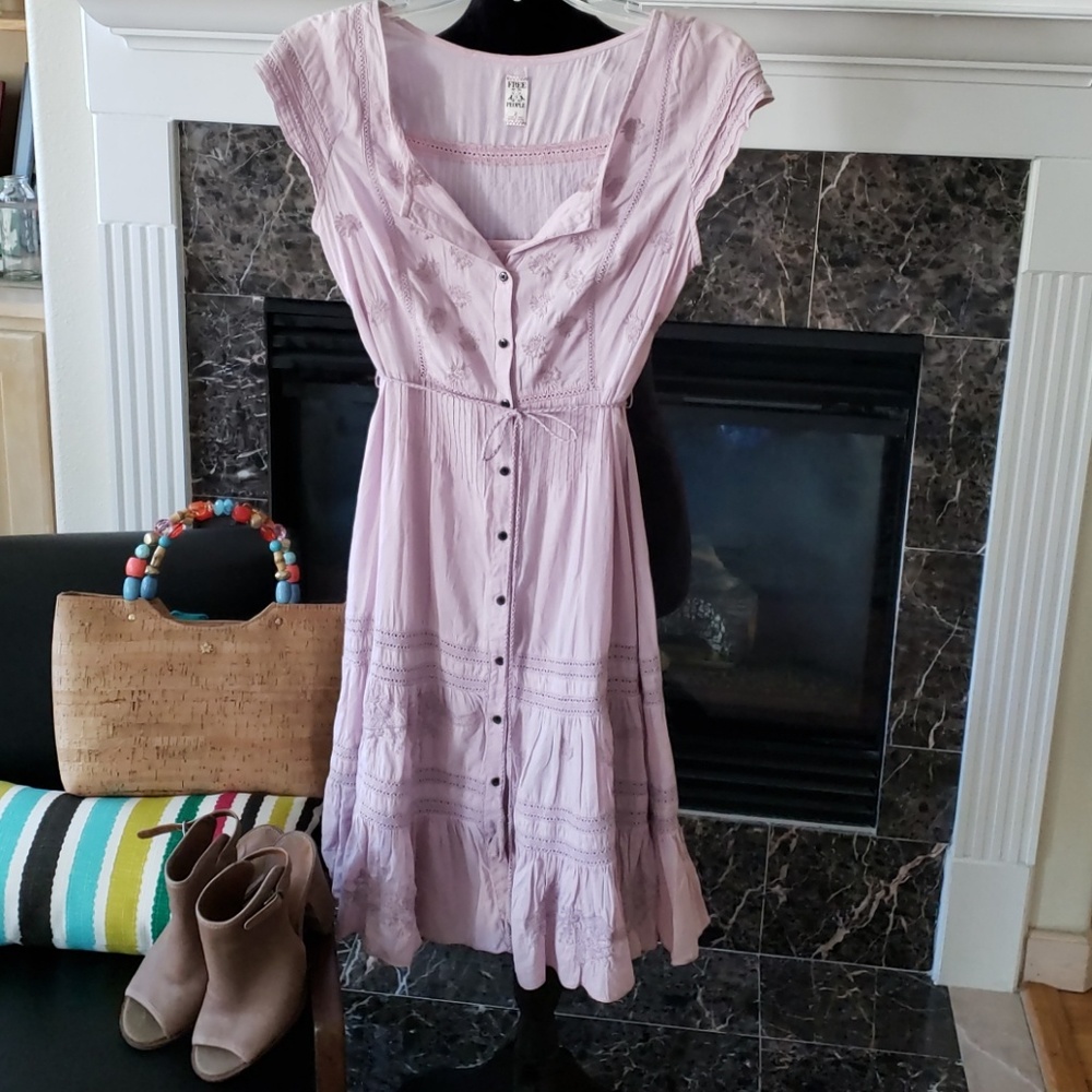 Free People prairie dress with slip